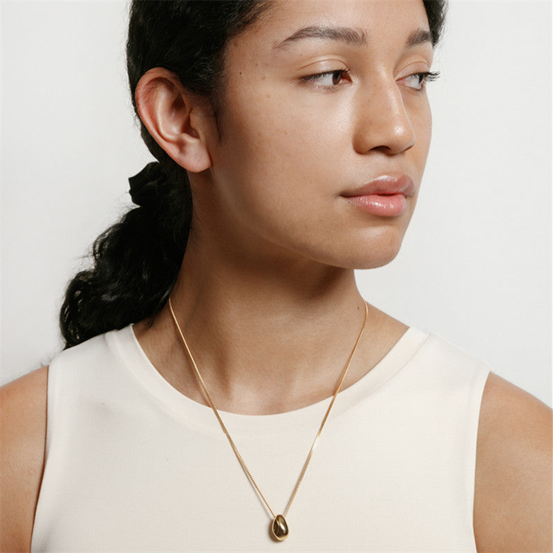 Brass Delicate Irregular Pendant Necklace