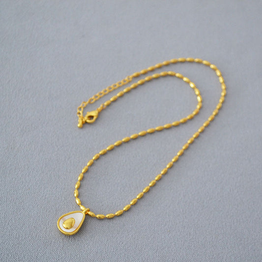 Brass Rice Bead Necklace