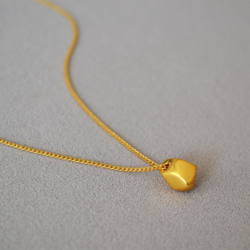 Brass Delicate Irregular Pendant Necklace
