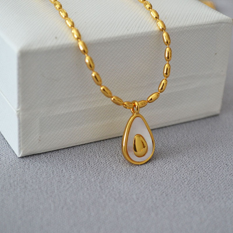 Brass Rice Bead Necklace