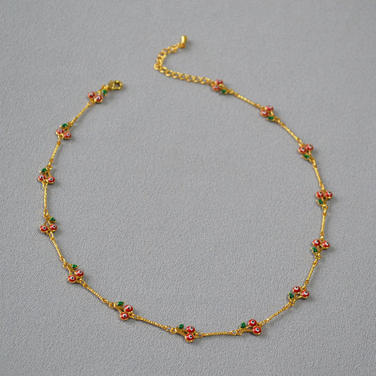 Brass Cherry Necklace