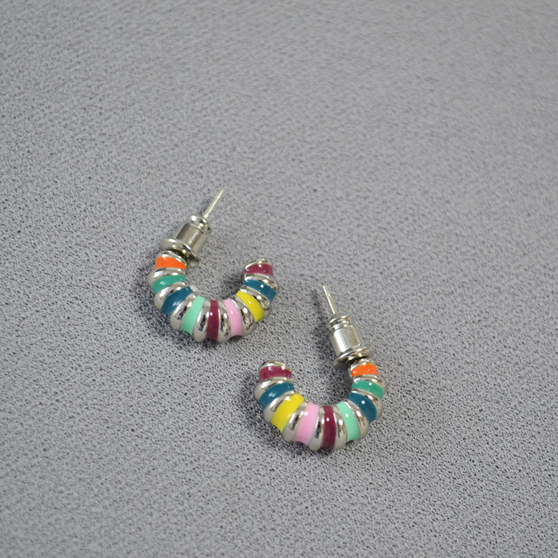 Brass Enamel Earrings