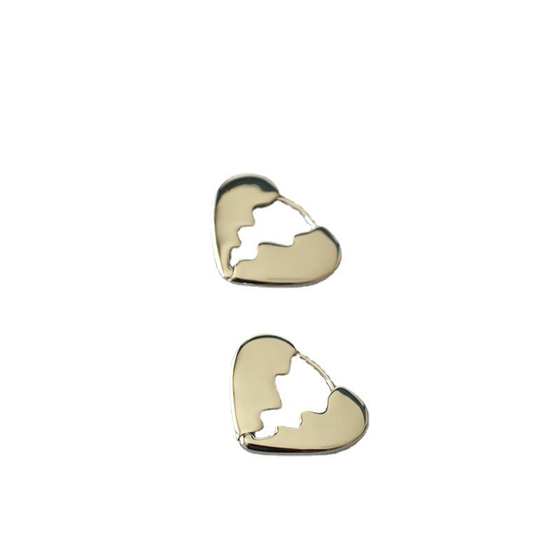 Brass Heart Broken Earrings