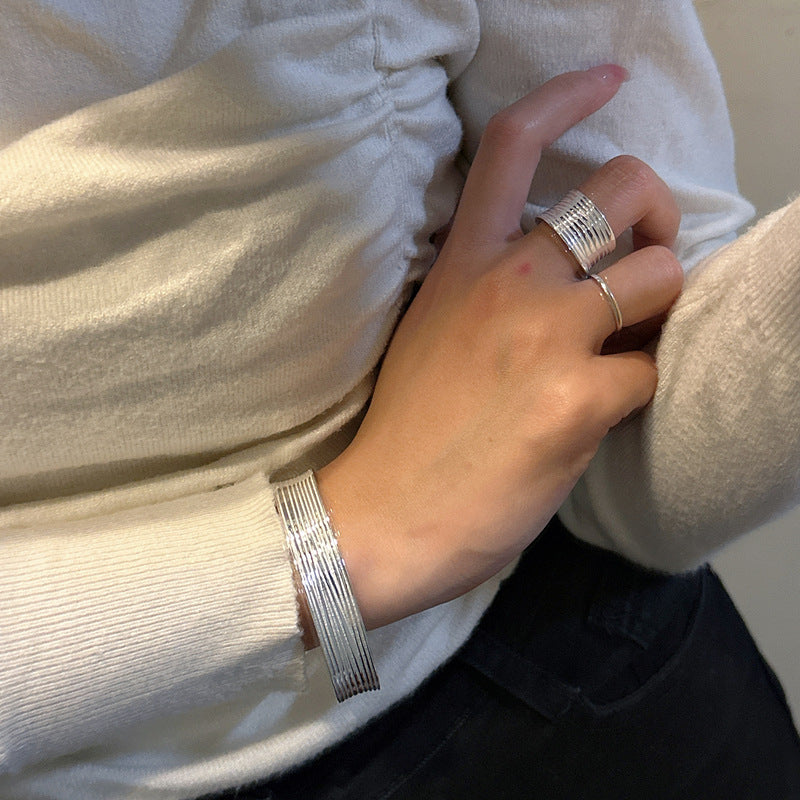 925 Sterling Silver Wide Fashion Ring