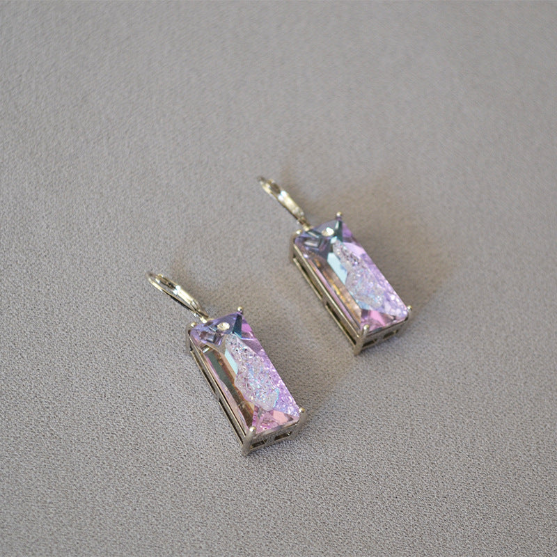 Brass Square Zircon Earrings