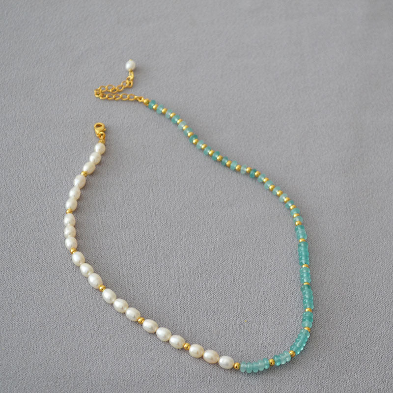 Brass Freshwater Pearl Beaded Necklace