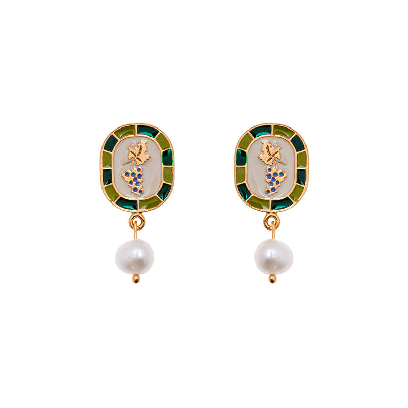Brass Fashion Enamel Earrings