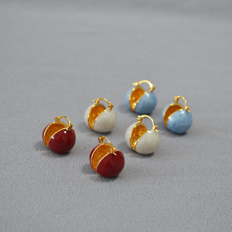 Brass Enamel Earrings