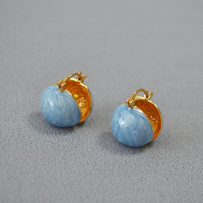 Brass Enamel Earrings