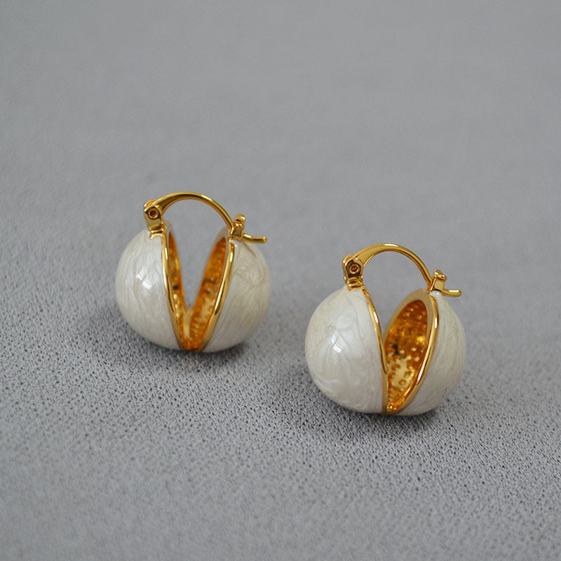 Brass Enamel Earrings