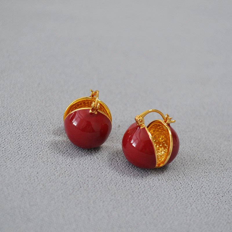 Brass Enamel Earrings