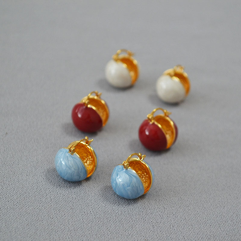 Brass Enamel Earrings