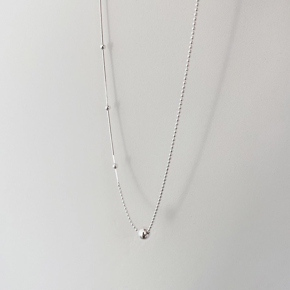 925 Sterling Silver Ball Bead Pendant Necklace