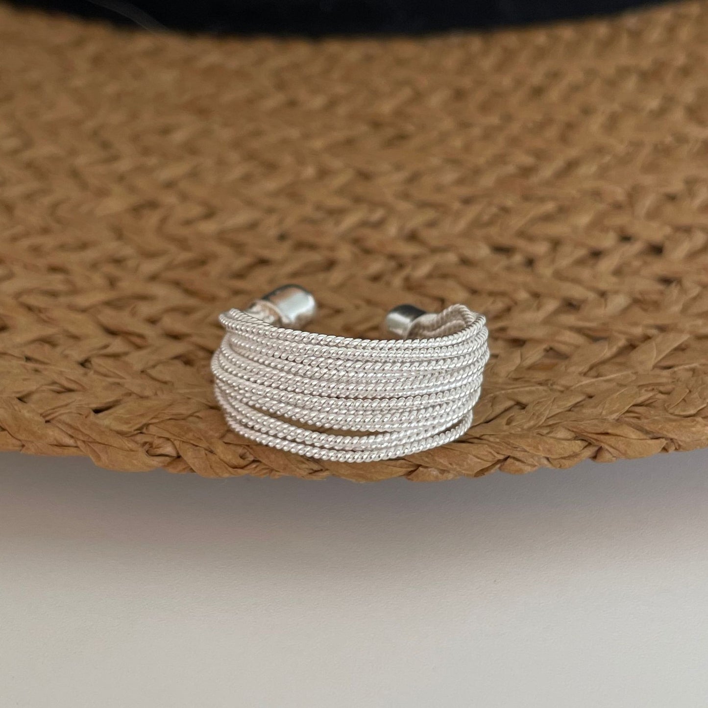925 Sterling Silver Layered Lines Ring