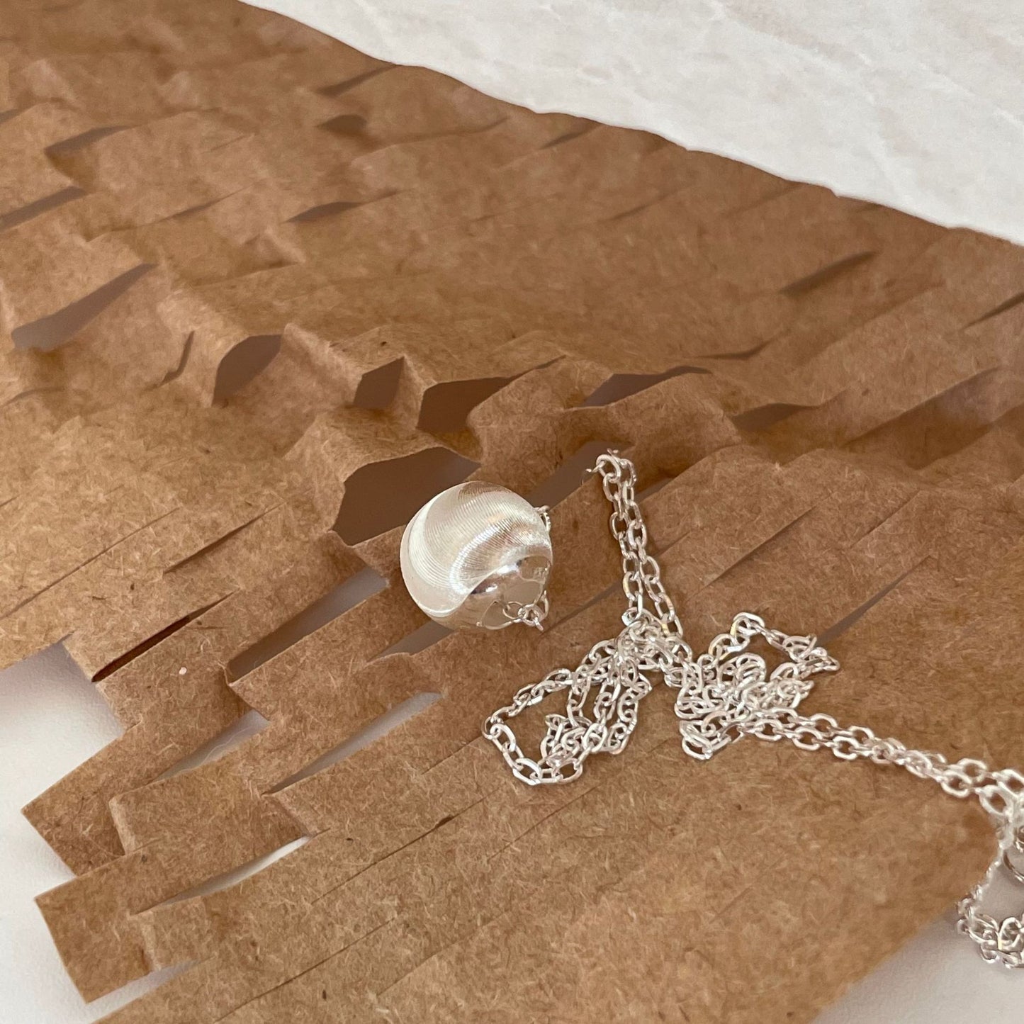 925 Sterling Silver Ball Bead Pendant Necklace