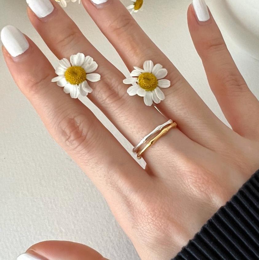 925 Sterling Silver Bamboo Joint Ring