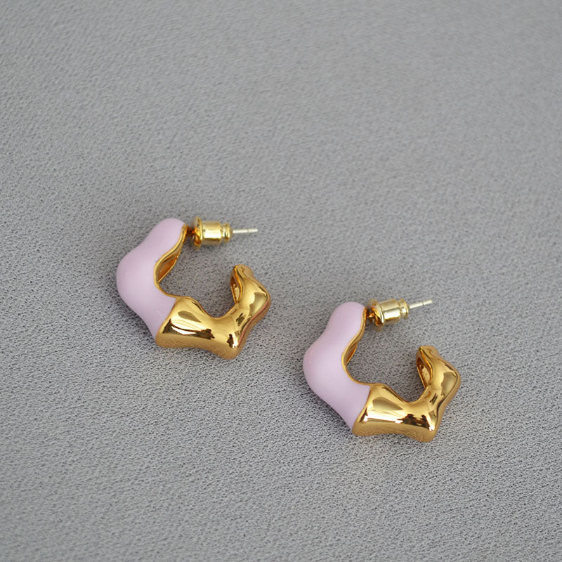 Brass Enamel Earrings