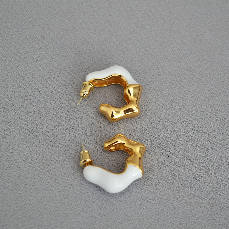 Brass Enamel Earrings