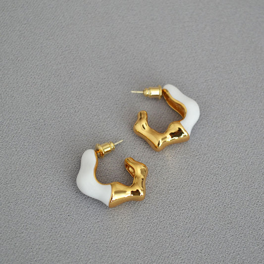 Brass Enamel Earrings