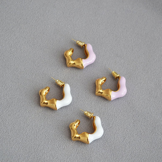 Brass Enamel Earrings