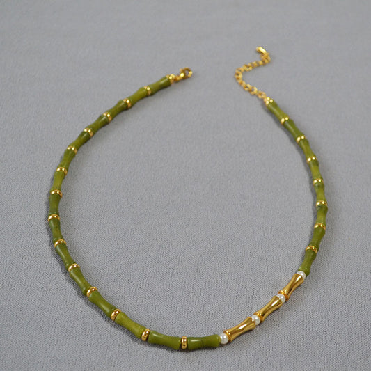 Brass Bamboo Joint Shaped Necklace