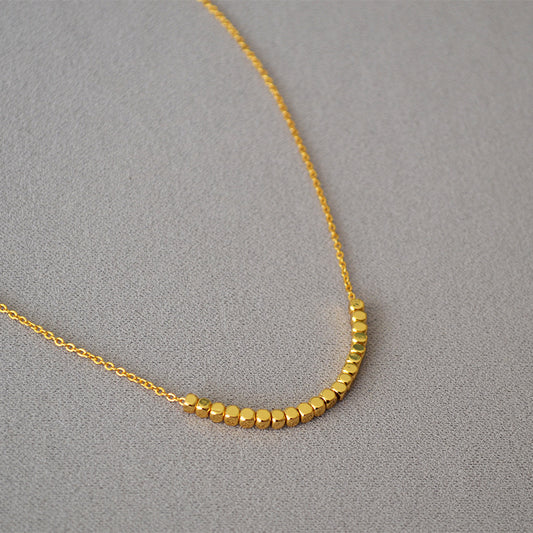 Brass Beaded Chain Necklace
