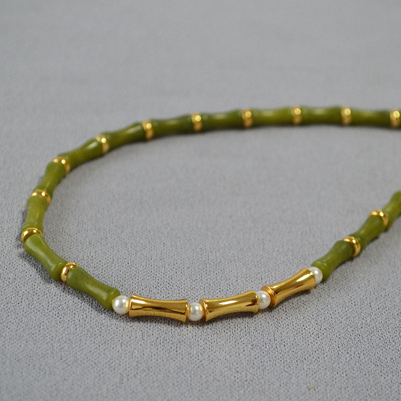 Brass Bamboo Joint Shaped Necklace