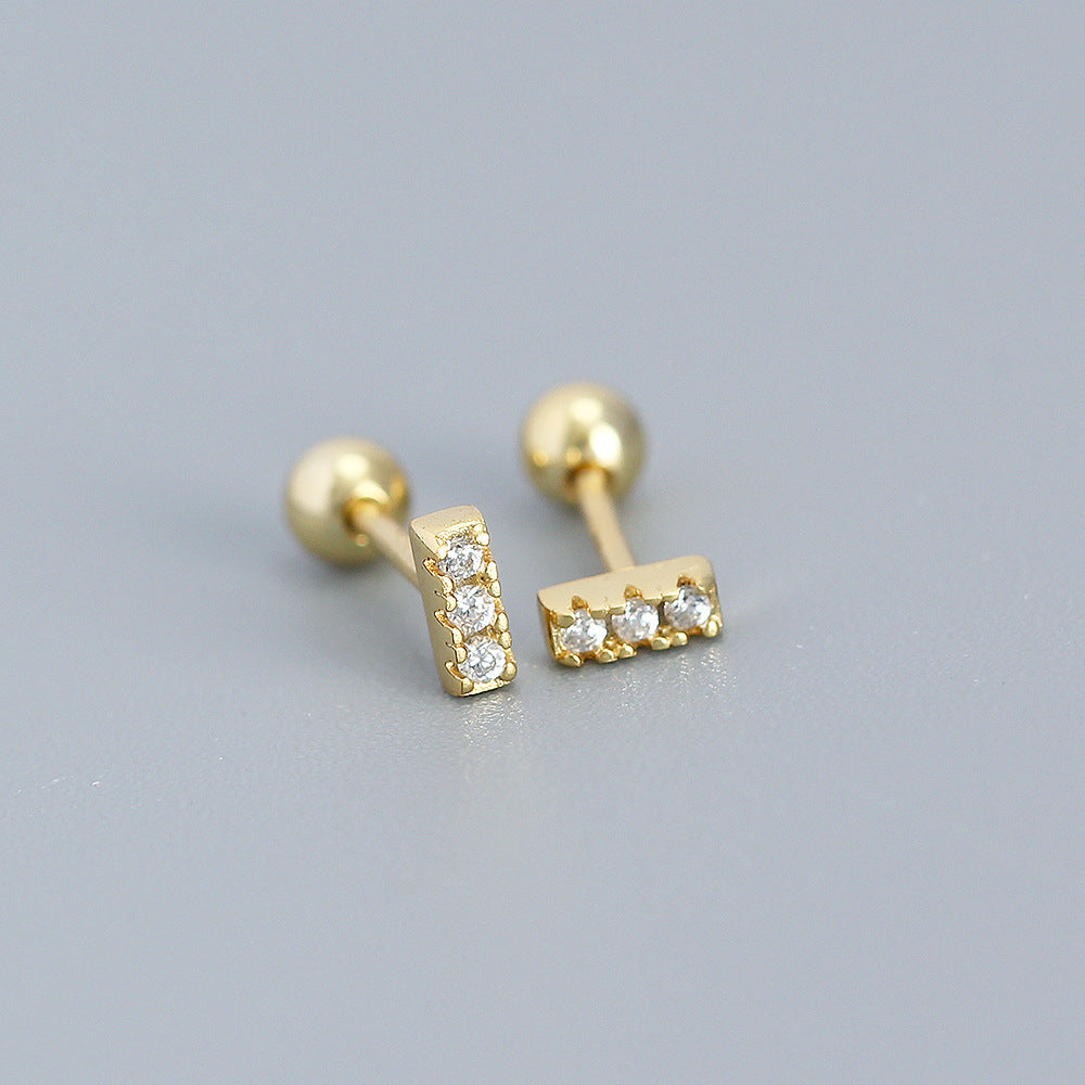 925 Sterling Silver Delicate CZ Earring Studs