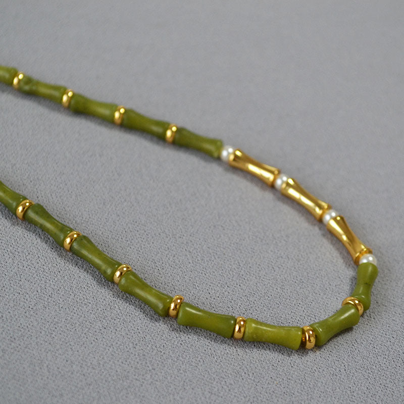 Brass Bamboo Joint Shaped Necklace
