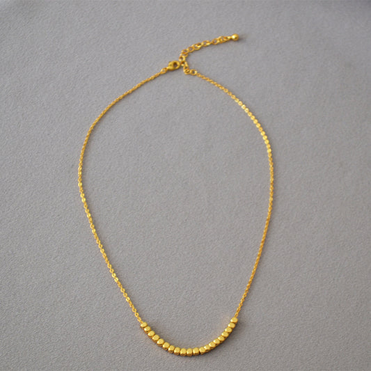 Brass Beaded Chain Necklace
