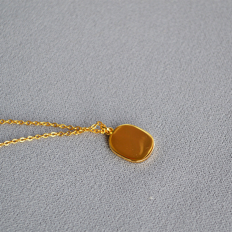 Brass Palm Tree Pendant Cross Chain Necklace