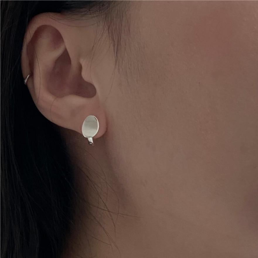 925 Sterling Silver Oval Plate Earrings