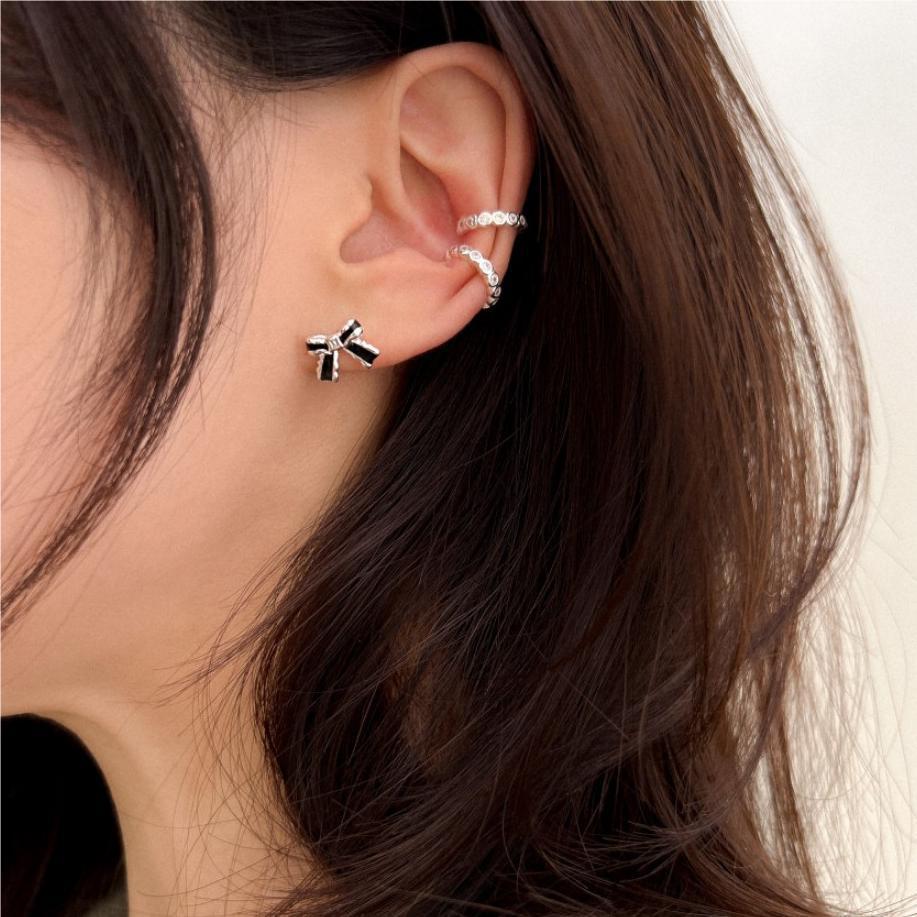 925 Sterling Silver Bow Tie Earrings