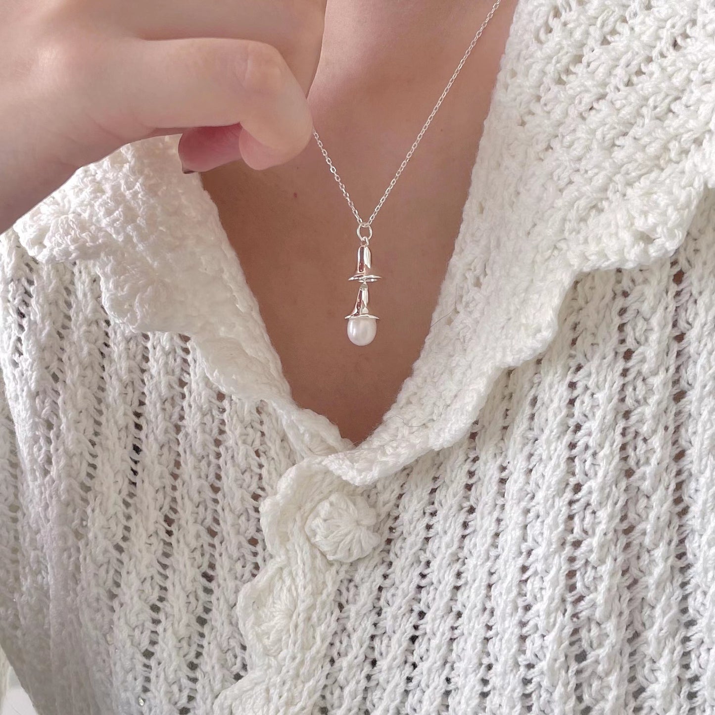 925 Sterling Silver Freshwater Pearl Pendant Necklace