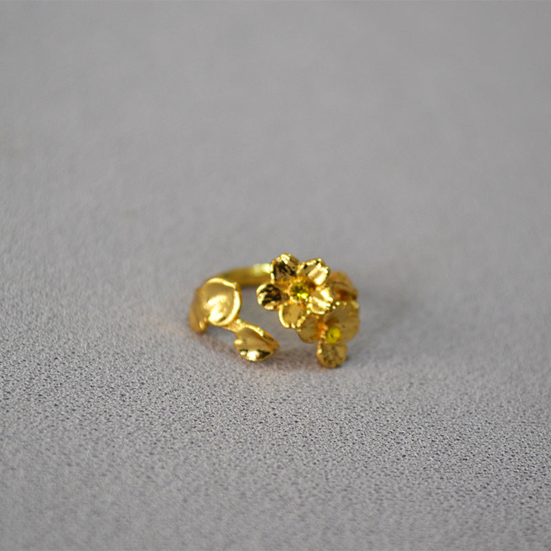 Brass Flower Enamel Ring