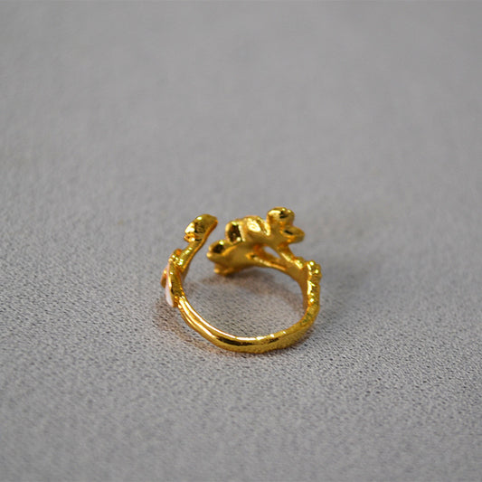 Brass Flower Enamel Ring