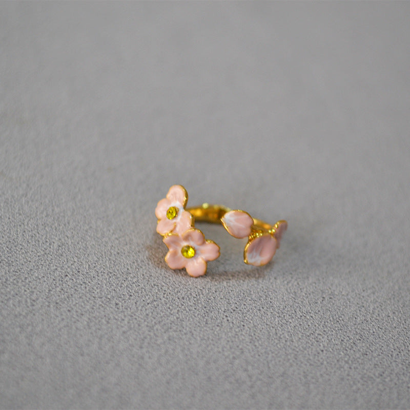 Brass Flower Enamel Ring