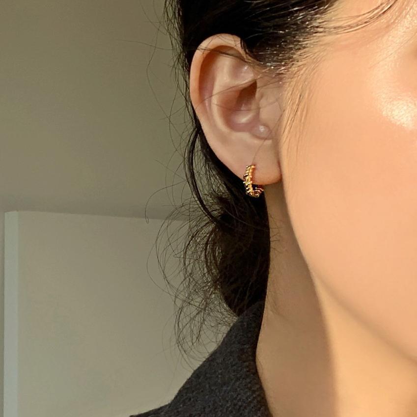 925 Sterling Silver Twisted Hoop Earrings