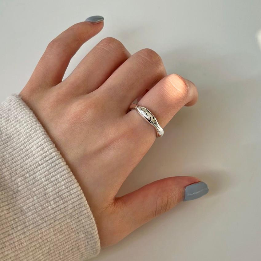 925 Sterling Silver Smiley Ring
