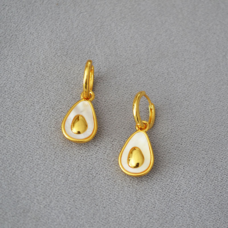 Brass Avocado Earrings