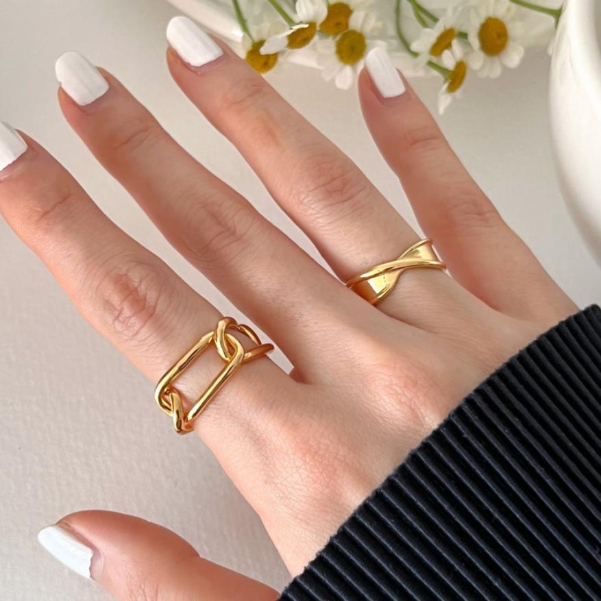 925 Sterling Silver Crossed Ring