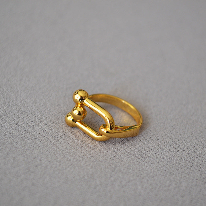Ins Fashion U shape Brass Rings