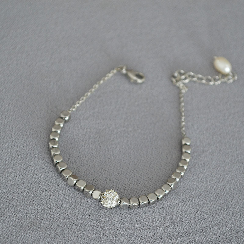 Brass Beaded Charm Ball Bracelet Bangle