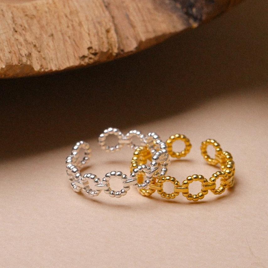 925 Sterling Silver Linked Ring