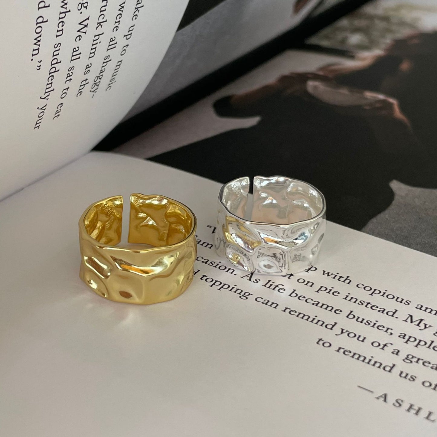 925 Sterling Silver Hammered Ring