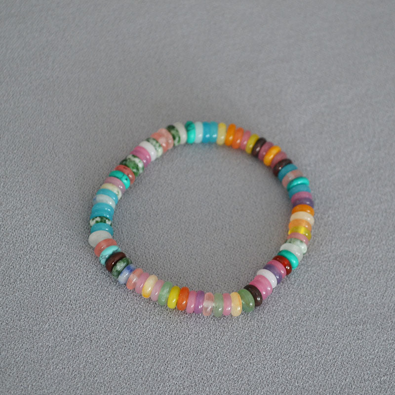 Brass Colorful Bead Bracelet Bangle