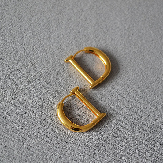 Brass Letter Earrings