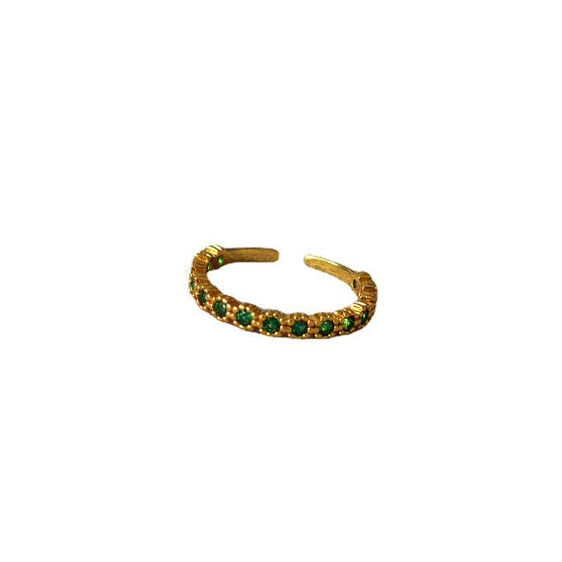Brass Zircons Adjustable Ring