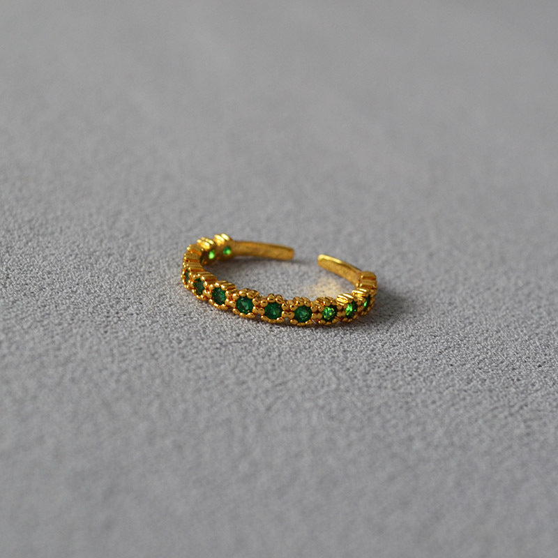 Brass Zircons Adjustable Ring