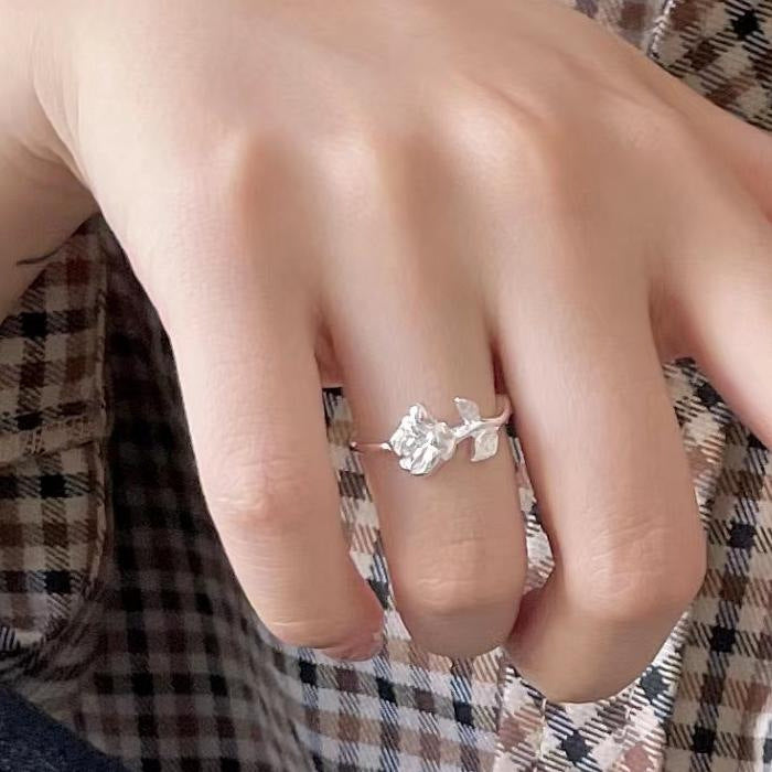 925 Sterling Silver Rose Flower Ring